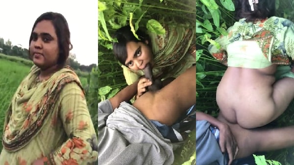 Bade boobs wali girlfriend ke sath khet mai chudai kiya