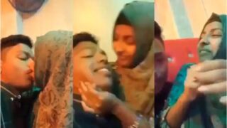 18year old Karachi girl kisses her lover in Pakistani porn