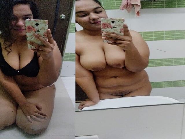 Nude before mirror by big boobs viral Indian girl