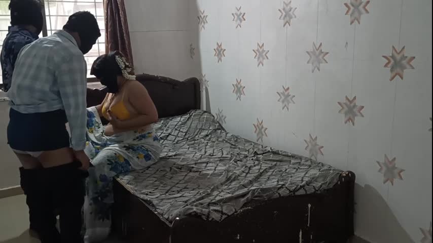 Desi House Keeper Gangbang Threesome Doggy Style Hard-core Fucking with House Owner and Stepbrother