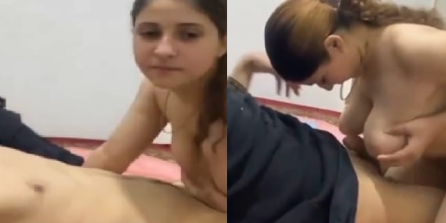 Dehati muslim girl rubbing big boobs on lover dick naked