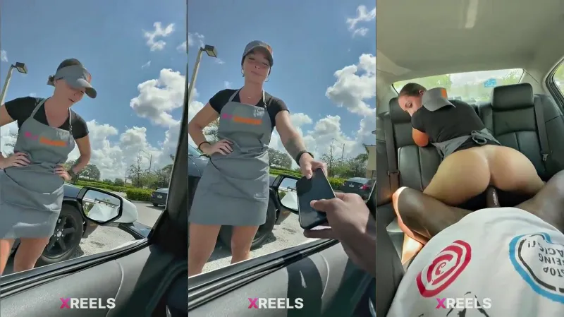 Dunkin Donuts Working Girl Banged In The Car By Rizz Black Customer