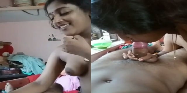 Tamil village girl strokes and sucks dick before sex