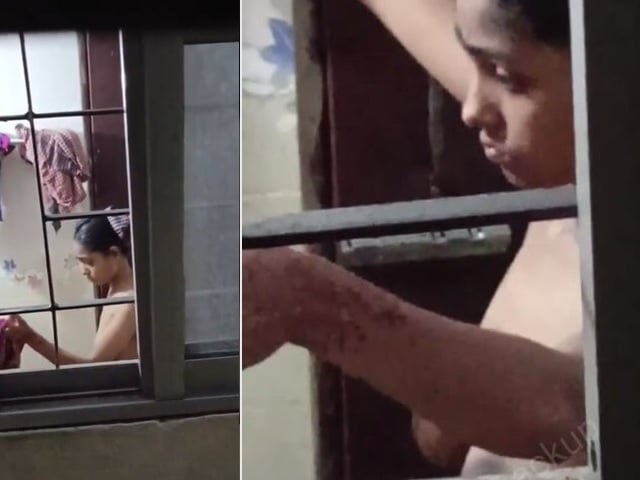 Neighbor girl dress change after nude bath caught